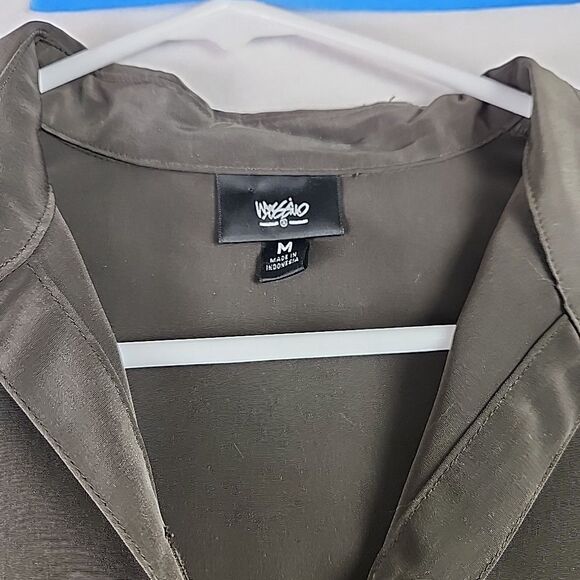 Mossimo Roll Tab Belted Waist Utility Dress Army Green Medium w/ Pockets (Flaw) - Picture 2 of 11